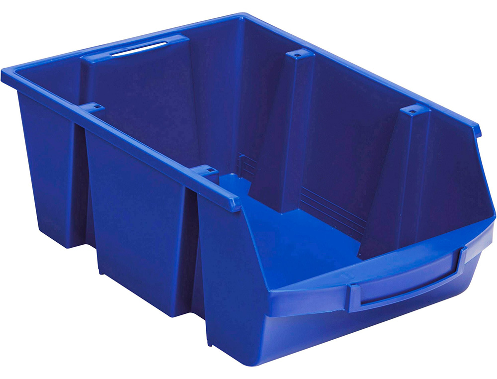 BAC A BEC VISO POLYPROPYLENE EMPILABLE RESISTANT GRANDE    OUVERTURE PORTE-ETIQUETTE     45,5X30X17,5CM 28L BLEU