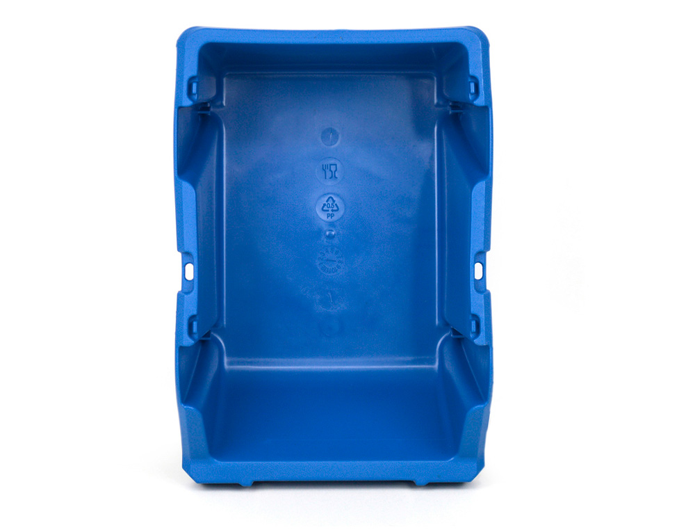 BAC A BEC VISO POLYPROPYLENE EMPILABLE RESISTANT GRANDE    OUVERTURE PORTE-ETIQUETTE     45,5X30X17,5CM 28L BLEU