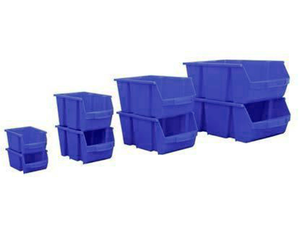 BAC A BEC VISO POLYPROPYLENE EMPILABLE RESISTANT GRANDE    OUVERTURE PORTE-ETIQUETTE     45,5X30X17,5CM 28L BLEU