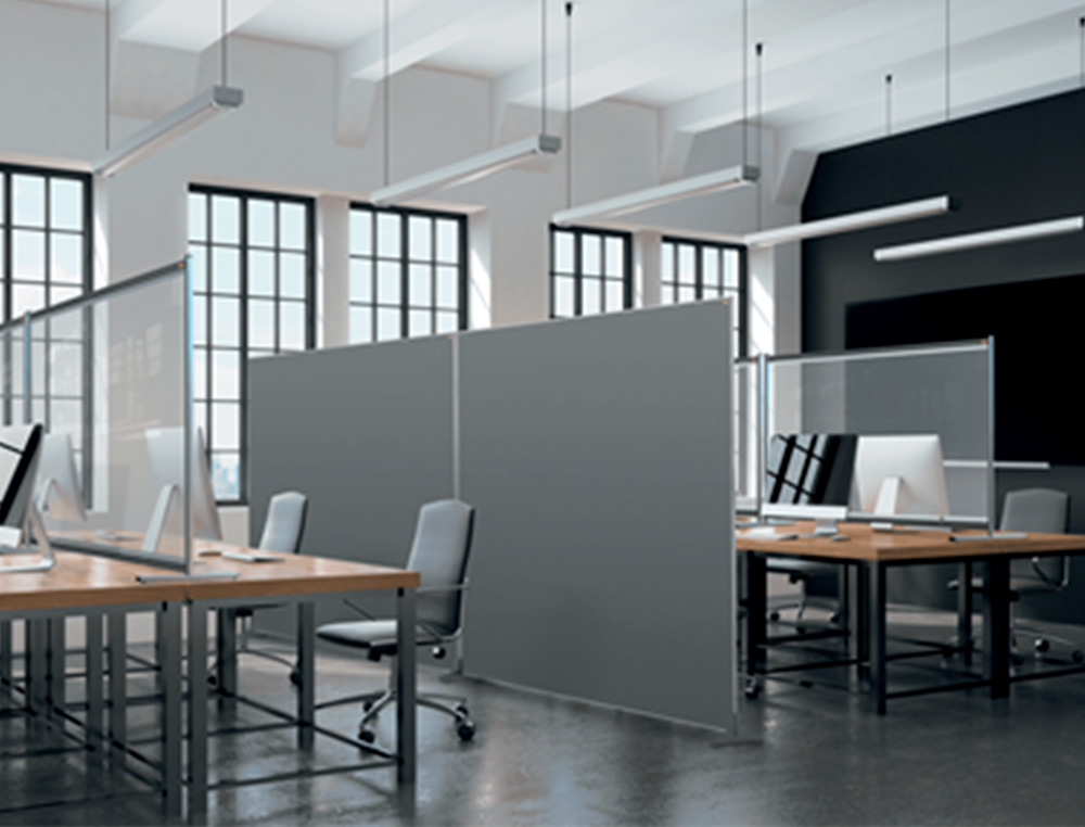 SEPARATEUR BUREAU NOBO EN TISSU 400X1000MM COLORIS GRIS