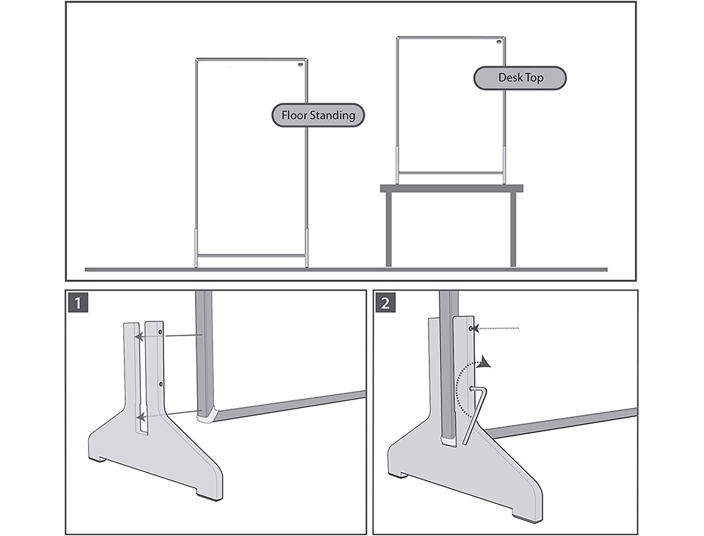 SEPARATEUR BUREAU NOBO EN TISSU 400X1000MM COLORIS GRIS