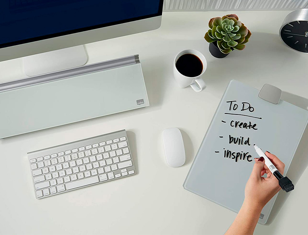 CHEVALET BUREAU BLOC NOTES EN VERRE FORMAT A4 215X320X170MM