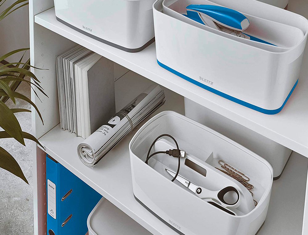 BAC RANGEMENT LEITZ MYBOX FORMAT A5 5L 318X128X3191MM BLANC BLEU