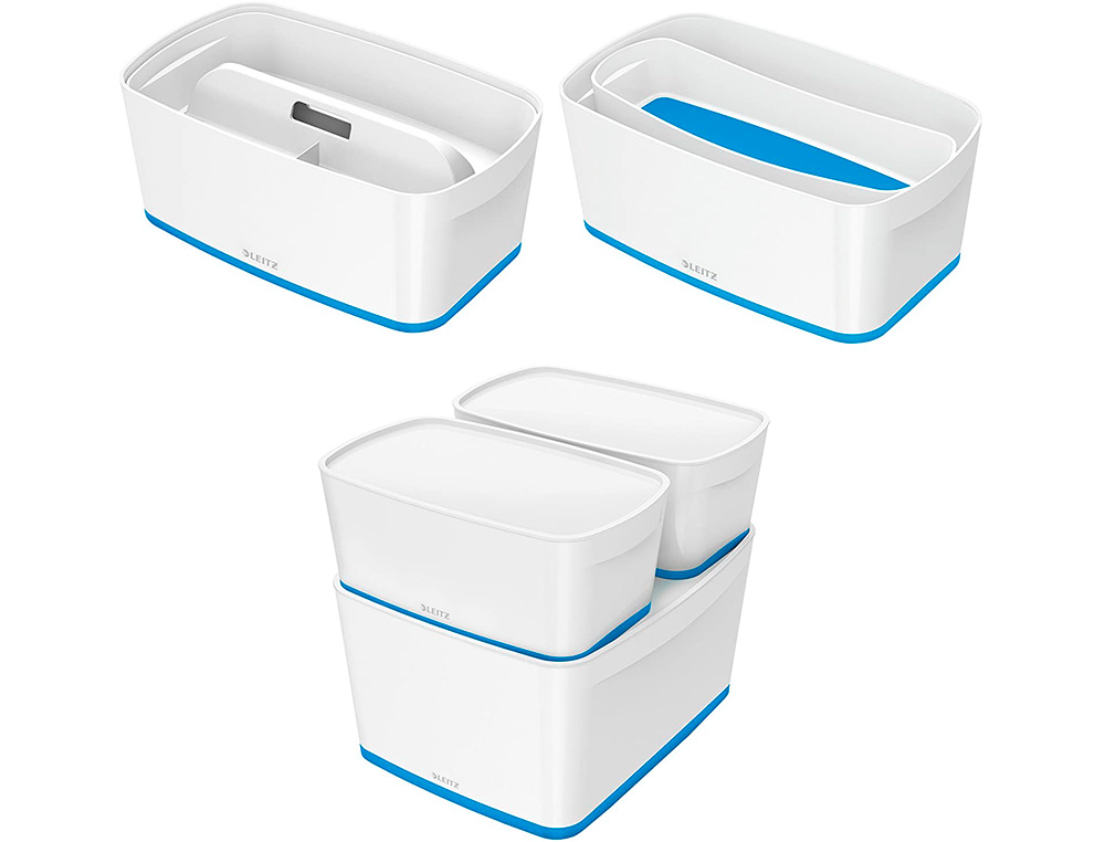 BAC RANGEMENT LEITZ MYBOX FORMAT A5 5L 318X128X3191MM BLANC BLEU