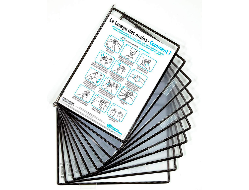 KIT DE CONSULTATION TARIFOLD MURAL ANTIMICROBIEN FORMAT A4 10 POCHES BLANC