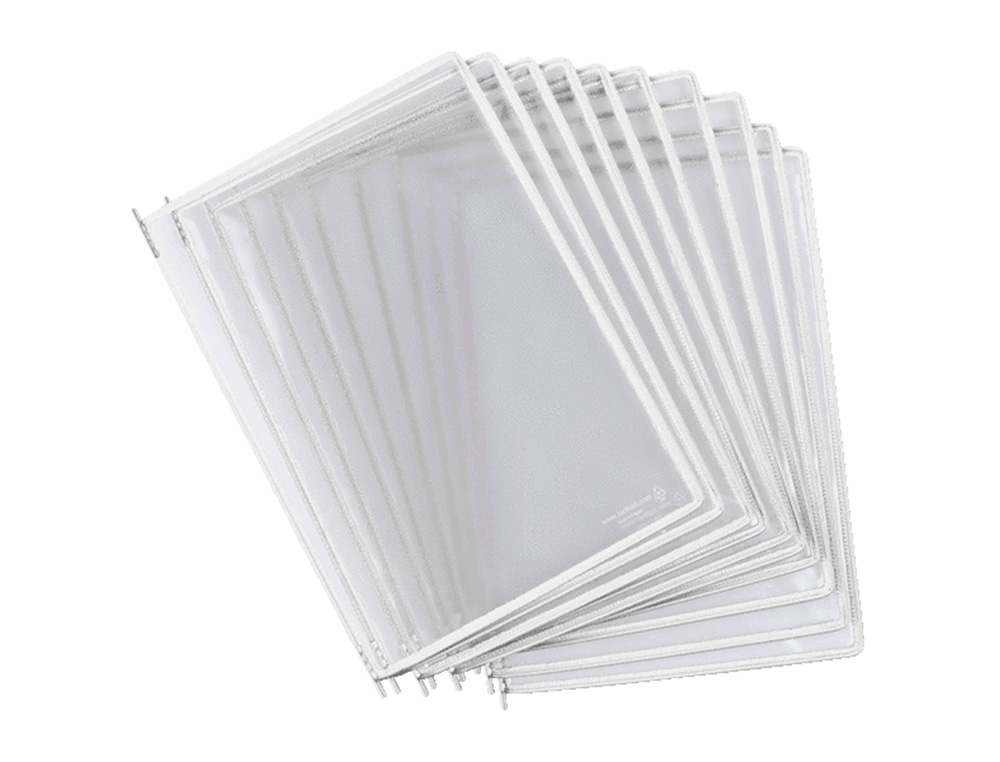 POCHE A PIVOT TARIFOLD STERIFOLD EN PVC FORMAT A4 COLORIS BLANC 10 UNITES
