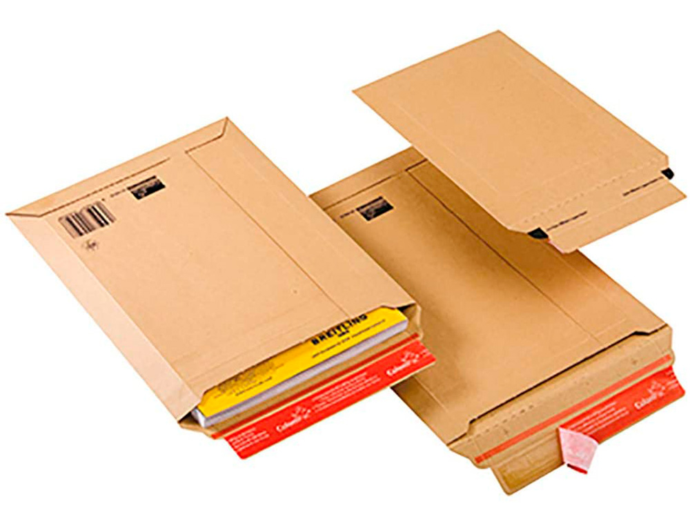 POCHETTE EXPEDITION COLOMPAC CARTON RIGIDE BLANC BANDE ADHESIVE 310X445X30
