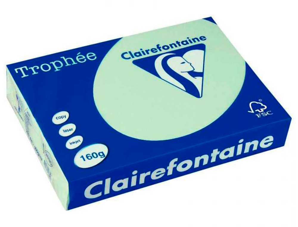 PAPIER CLAIREFONTAINE MULTIFONCTION LASER COULEUR TROPHE A4 160G /M2 VERT GOLF PARFAITE OPACITE PAQUET 250