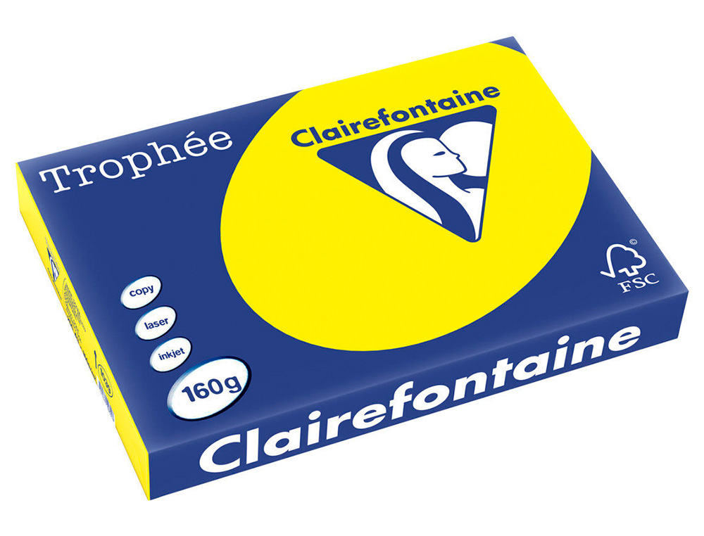 PAPIER CLAIREFONTAINE MULTIFONCTION LASER COULEUR   TROPHE A3 160G/M2 SOLEIL      PARFAITE OPACITE PAQUET 250