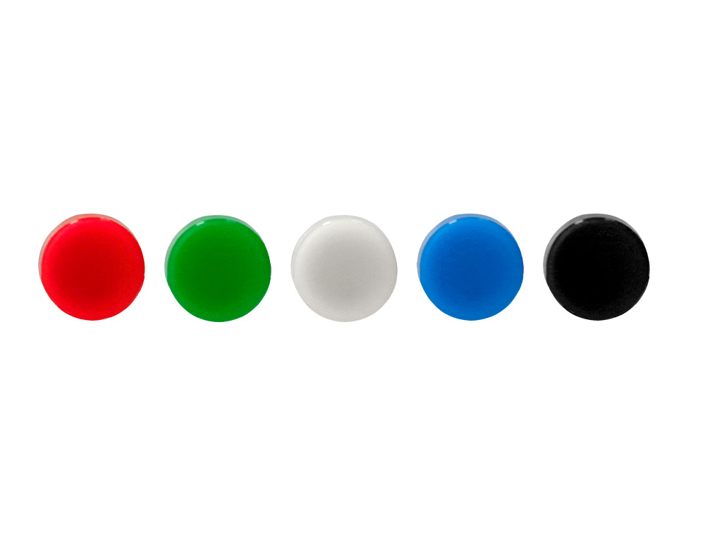 AIMANT LIDERPAPEL ECOUSE PP 20MM POUR TABLEAUX            MAGNETIQUES COLORIS ASSORTIS  BOITE 10 UNITES