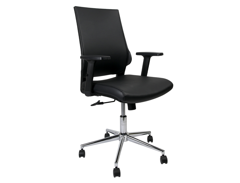 SIEGE ROTATIF Q-CONNECT ASSISE SIMILI CUIR AJUSTABLE  EN HAUTEUR 980+100X630X625MM  COLORIS NOIR