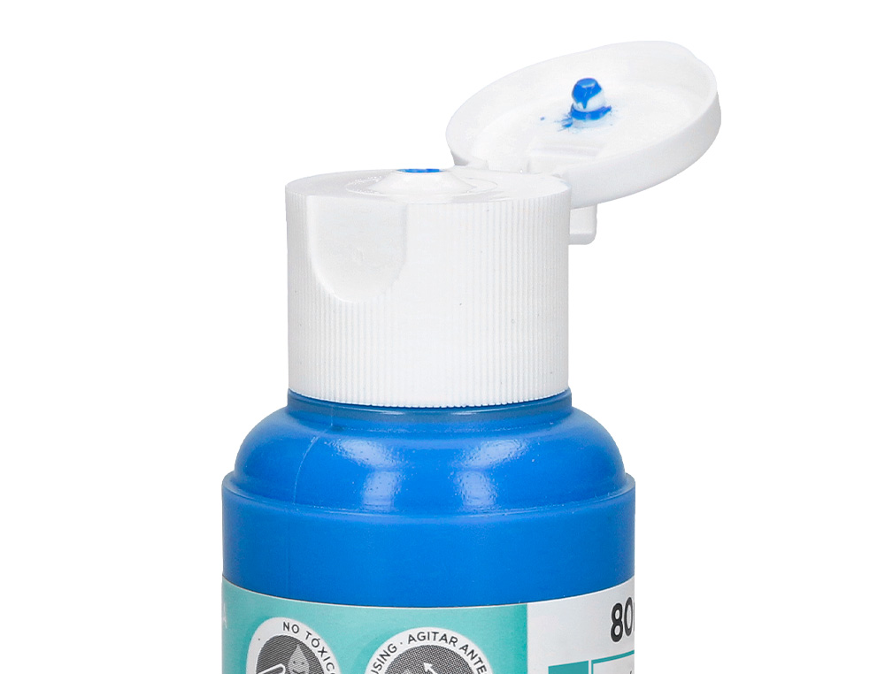PEINTURE ACRYLIQUE LIDERPAPEL COLORIS CYAN BOUTEILLE 80ML