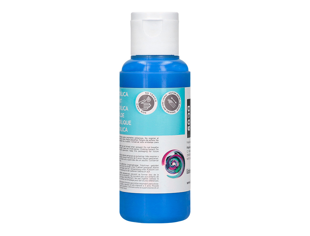 PEINTURE ACRYLIQUE LIDERPAPEL COLORIS CYAN BOUTEILLE 80ML