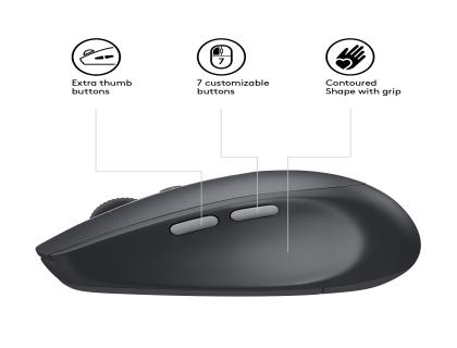 SOURIS LOGITECH M590 OPTIQUE 7 BOUTONS  SANS FIL BLUETOOTH SILENCIEUSE MULTIDISPOSITIF