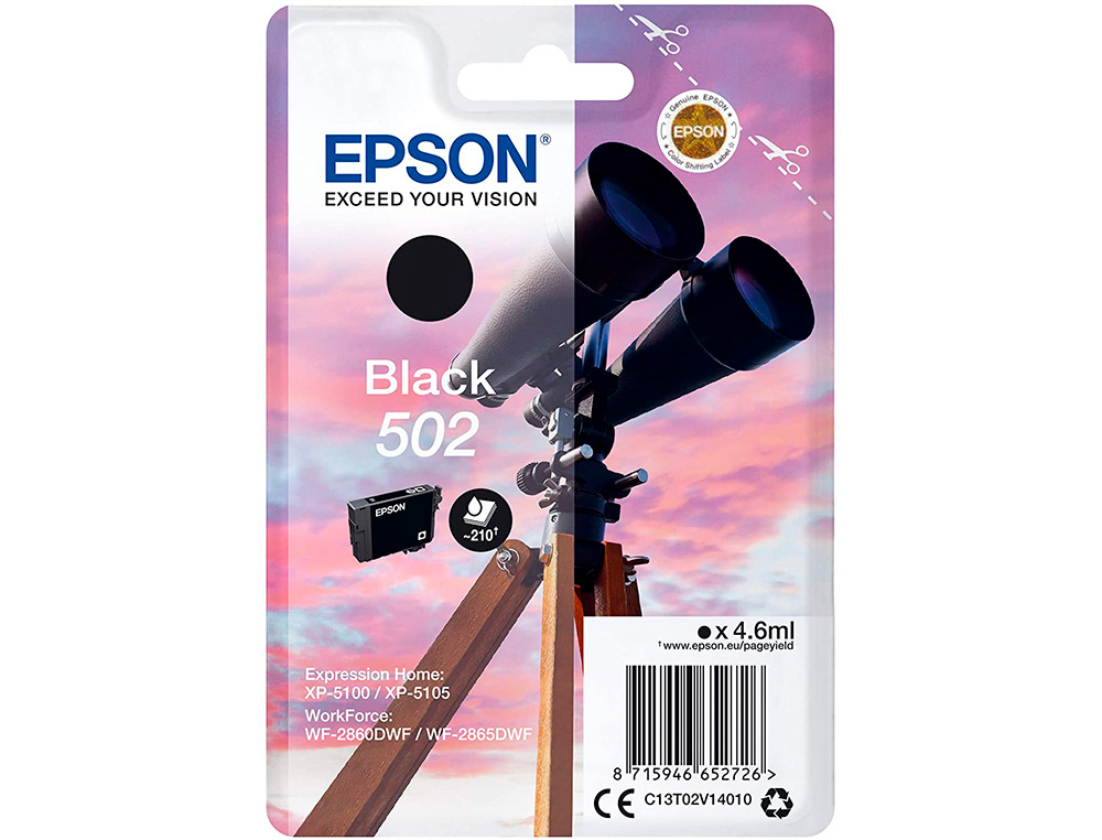 CARTOUCHE ENCRE  EPSON SINGLEPACK 502 INK NOIR