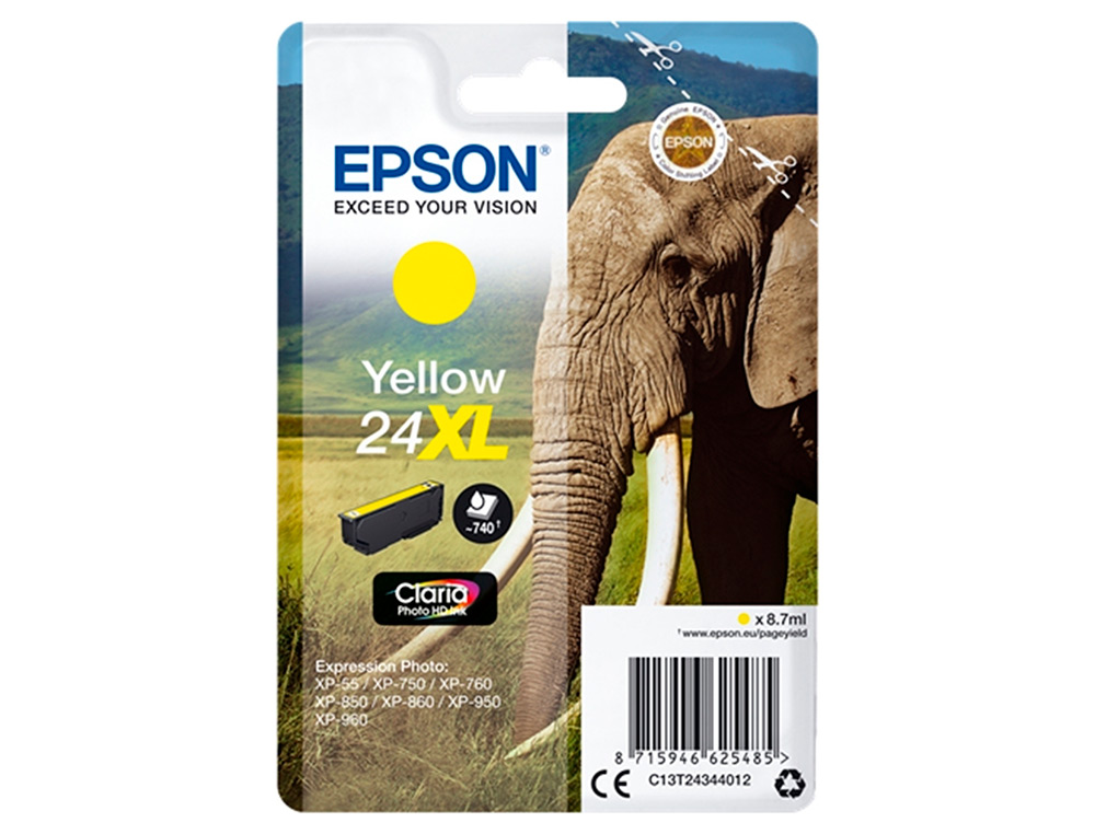 CARTOUCHE ENCRE EPSON CLARIA PHOTO HD INK 24XL JAUNE