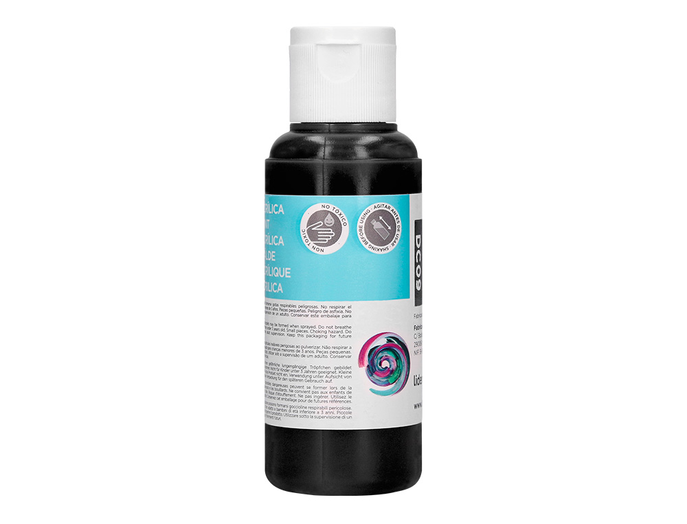 PEINTURE ACRYLIQUE LIDERPAPEL COLORIS NOIR BOUTEILLE 80ML