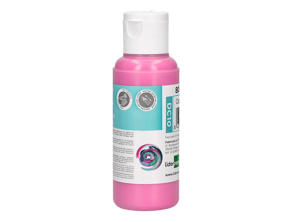 PEINTURE ACRYLIQUE LIDERPAPEL COLORIS ROSE BOUTEILLE 80ML
