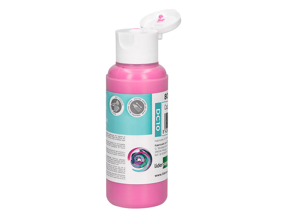 PEINTURE ACRYLIQUE LIDERPAPEL COLORIS ROSE BOUTEILLE 80ML
