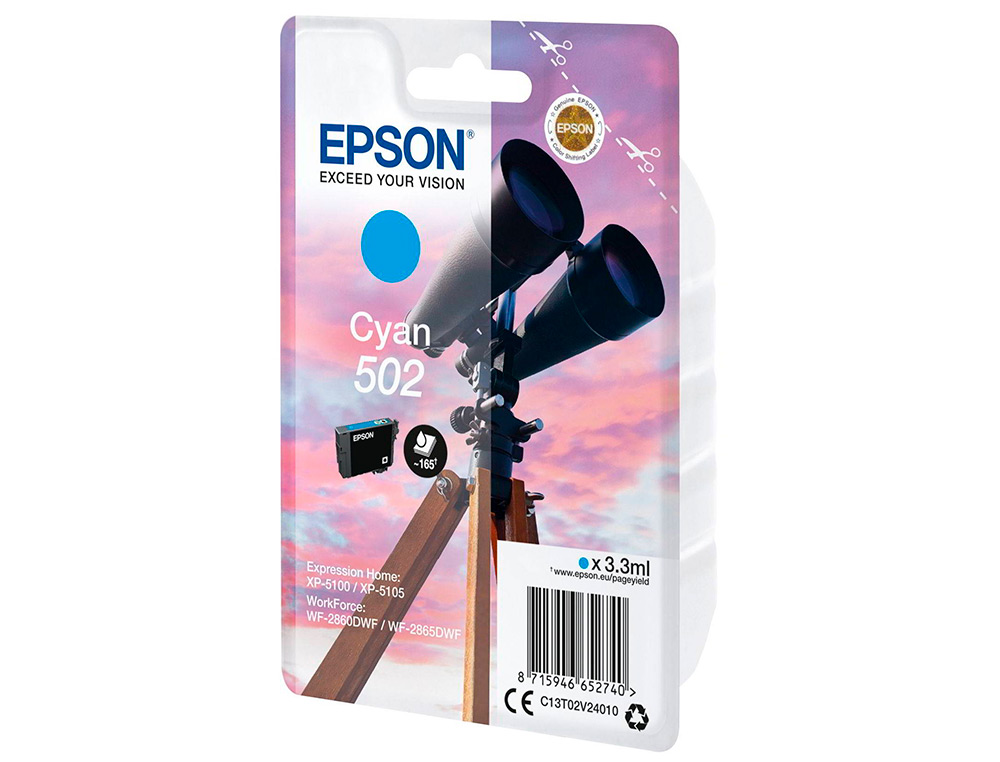 CARTOUCHE ENCRE EPSON SINGLEPACK 502 INK CYAN