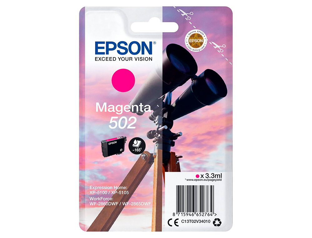 CARTOUCHE ENCRE  EPSON SINGLEPACK 502 INK MAGENTA