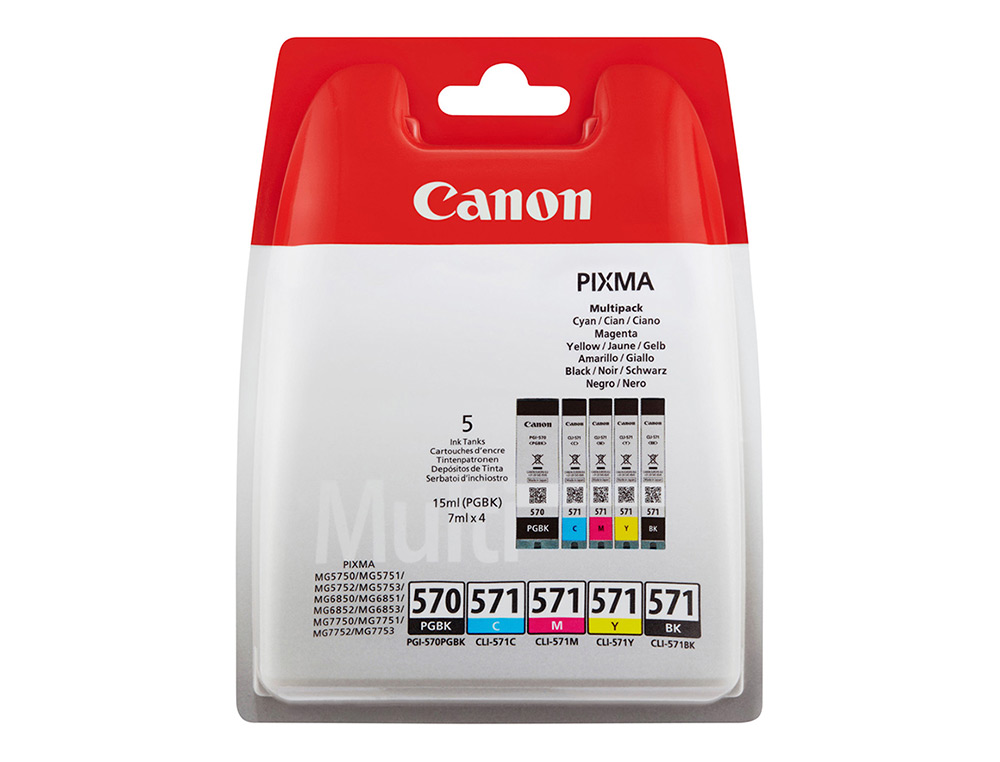 CARTOUCHE CANON JET D'ENCRE CLI 571 MULTI PACK