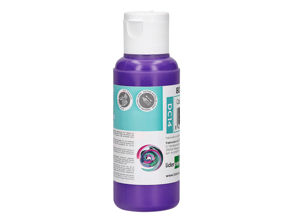 PEINTURE ACRYLIQUE LIDERPAPEL COLORIS VIOLET BOUTEILLE 80ML