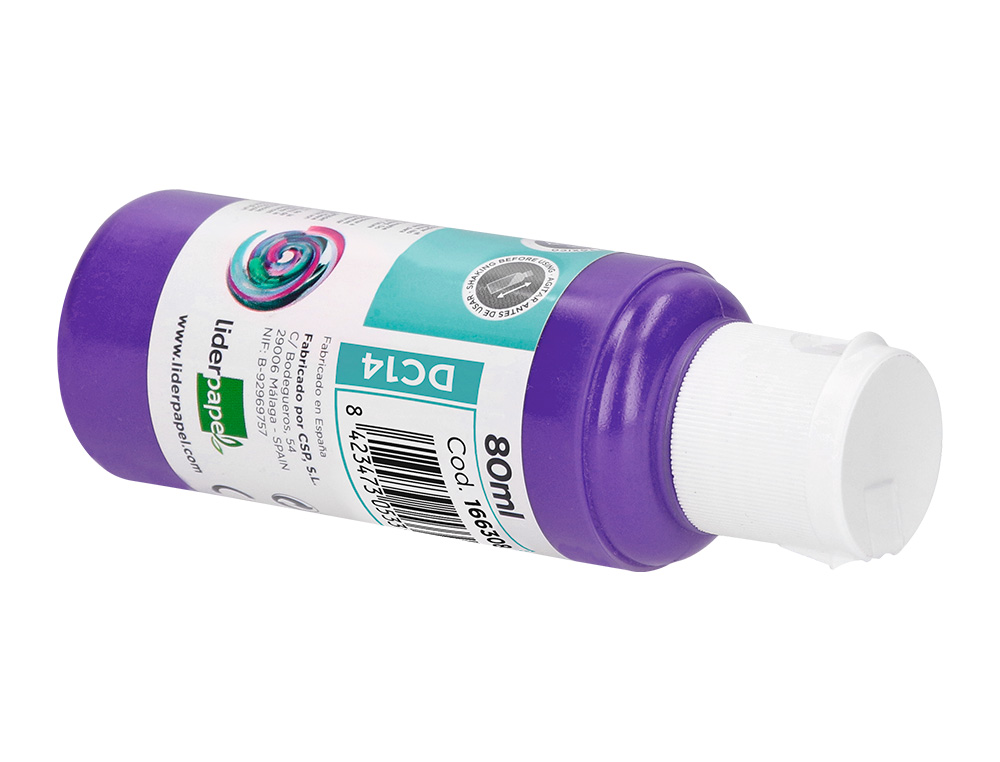 PEINTURE ACRYLIQUE LIDERPAPEL COLORIS VIOLET BOUTEILLE 80ML