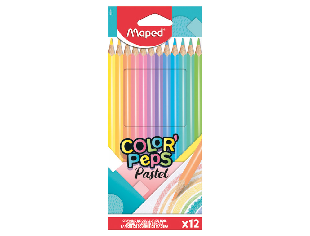 CRAYON COULEUR MAPED COLOR' PEPS COULEUR PASTEL CARTON 12 UN