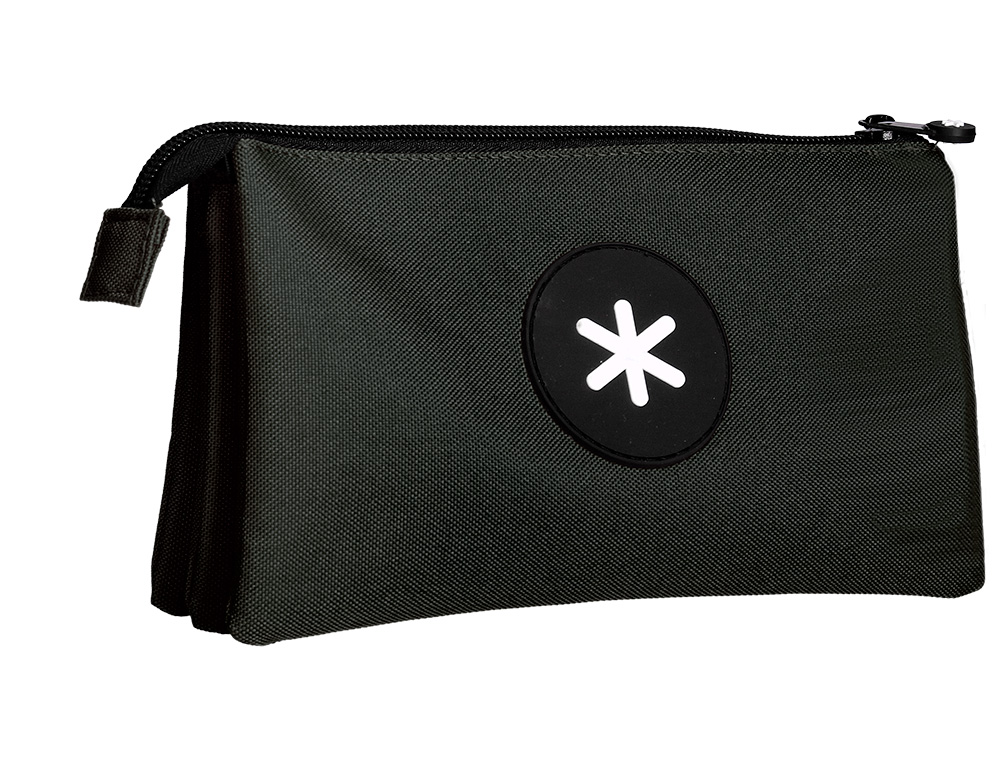 TROUSSE SCOLAIRE ANTARTIK PLATE 3 COMPARTIMENTS 220X30X120MM COLORIS NOIR