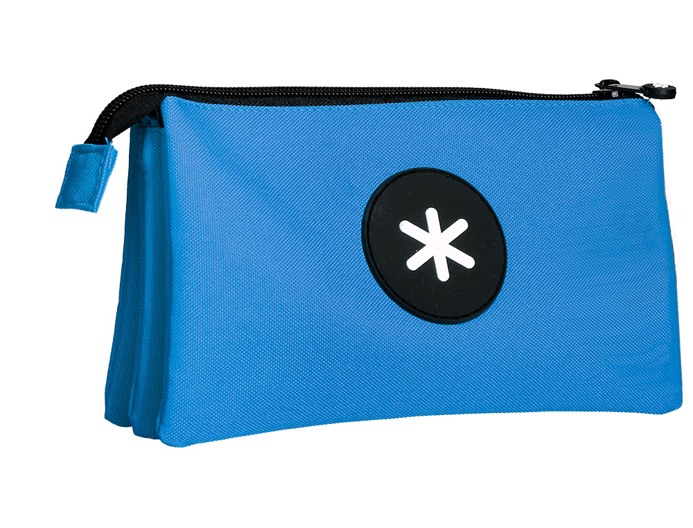 TROUSSE SCOLAIRE ANTARTIK PLATE 3 COMPARTIMENTS         220X30X120MM COLORIS BLEU