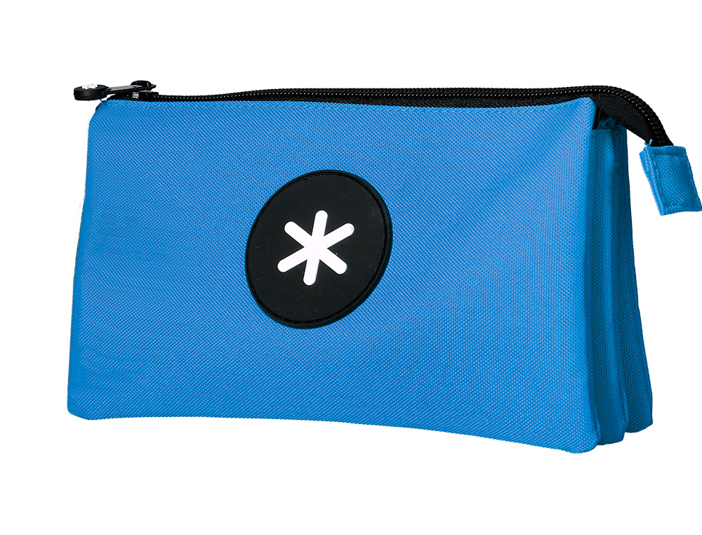 TROUSSE SCOLAIRE ANTARTIK PLATE 3 COMPARTIMENTS         220X30X120MM COLORIS BLEU