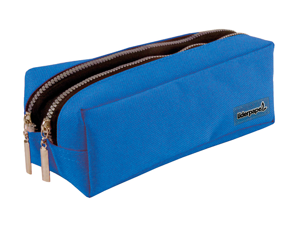 TROUSSE SCOLAIRE LIDERPAPEL RECTANGULAIRE 2 COMPARTIMENTS 185X55X70MM COLORIS BLEU