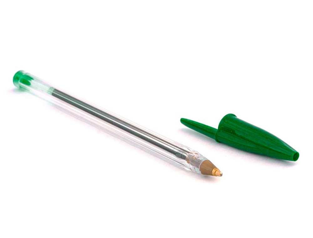 STYLO-BILLE BIC CRISTAL ÉCRITURE MOYENNE 0.5MM ENCRE CLASSIQUE BILLE INDÉFORMABLE CAPUCHON COULEUR ENCRE VERT