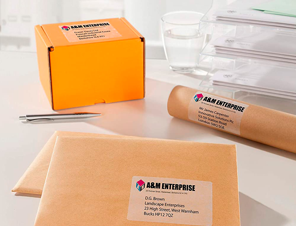 ETIQUETTE AUTOCOLLANTE AVERY ADRESSE JET ENCRE TRANSPARENT 210 X 297MM BOITE DE 25