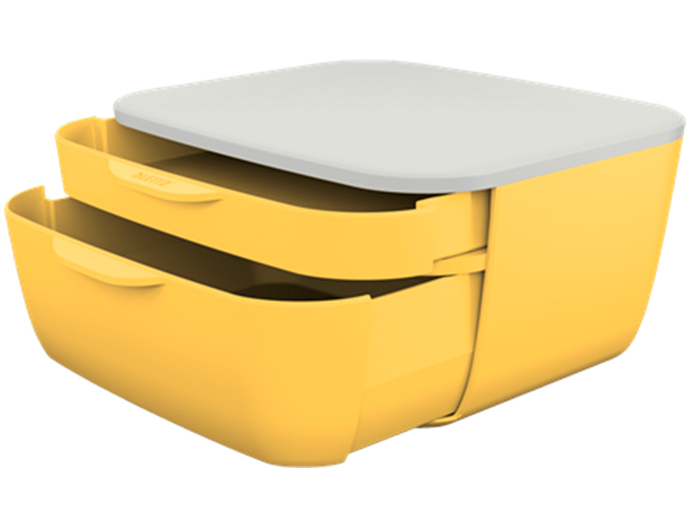 BLOC DE CLASSEMENT LEITZ COSY POLYSTYRENE. COLORIS JAUNE.   DIMENSIONS: 251 X 143 X 275MM