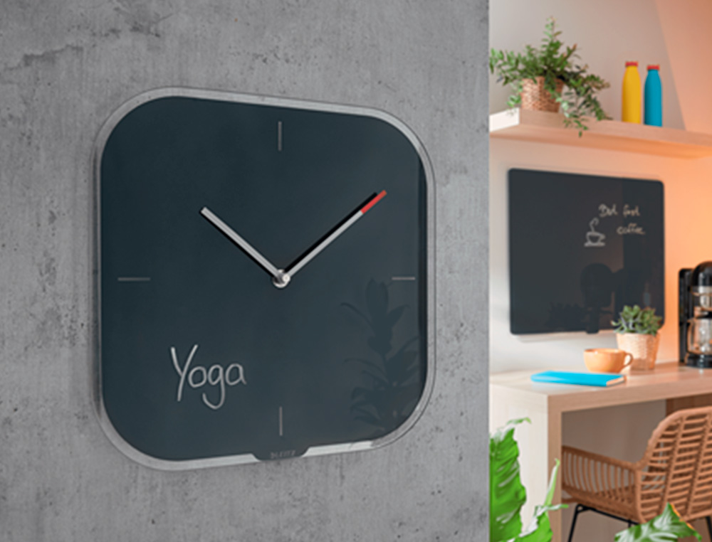 PENDULE LEITZ COSY HORLOGE MURAL ANALOGIQUE COLORIS GRIS