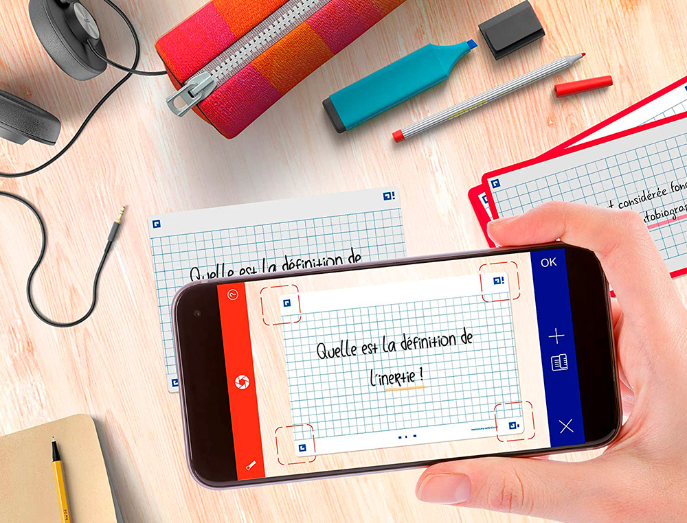 FICHES BRISTOL OXFORD REVISION 2.0 A6 NON PERFOREE  32 FICHES/FILM Q5X5 CADRE     BLANC