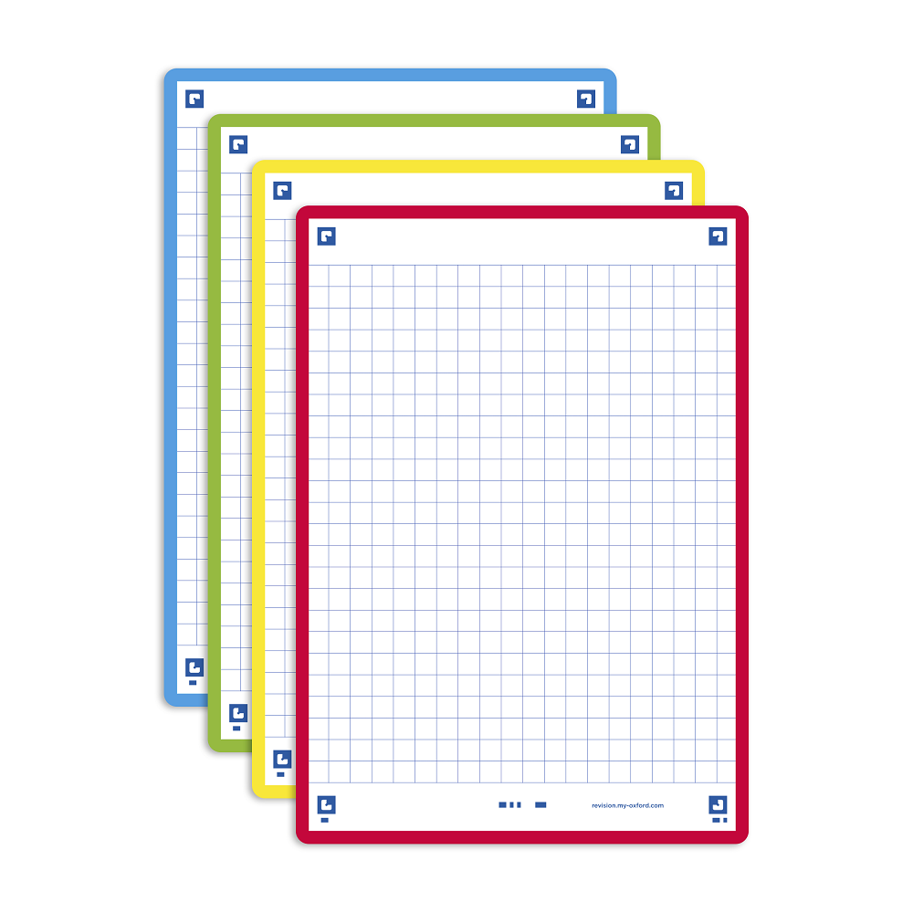 FICHES BRISTOL OXFORD REVISION 2.0 A6 NON PERFOREE 32 FICHES/FILM Q5X5 COULEURS ASSORTIES