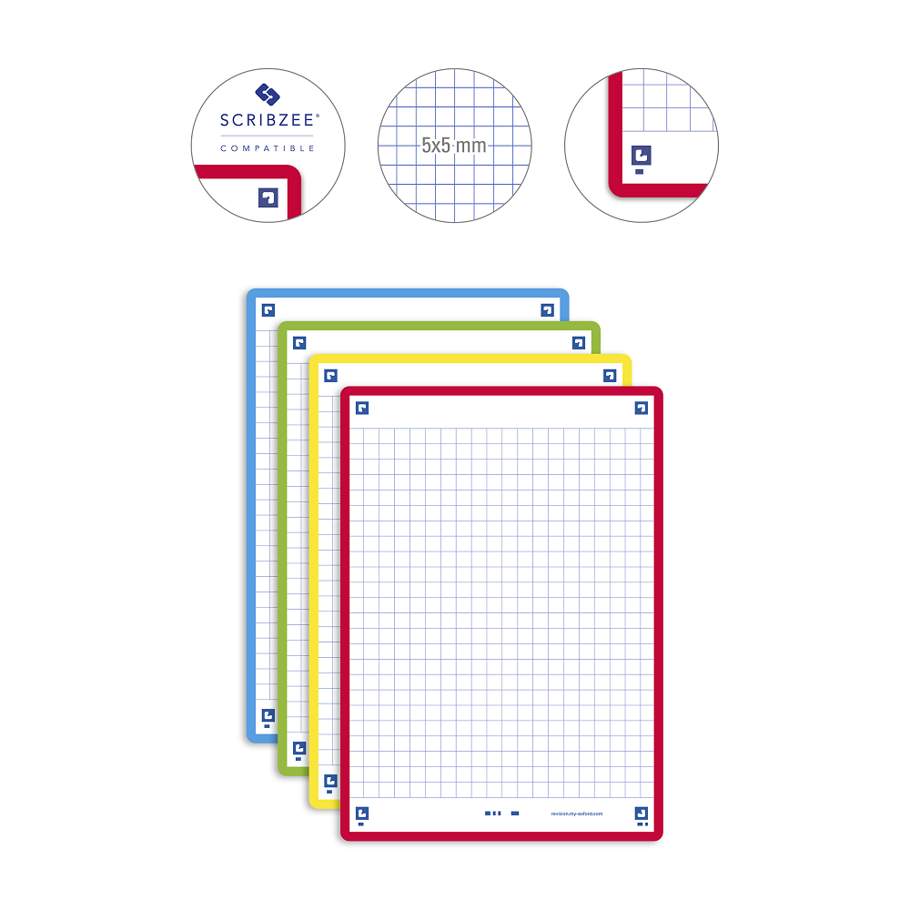 FICHES BRISTOL OXFORD REVISION 2.0 A6 NON PERFOREE 32 FICHES/FILM Q5X5 COULEURS ASSORTIES