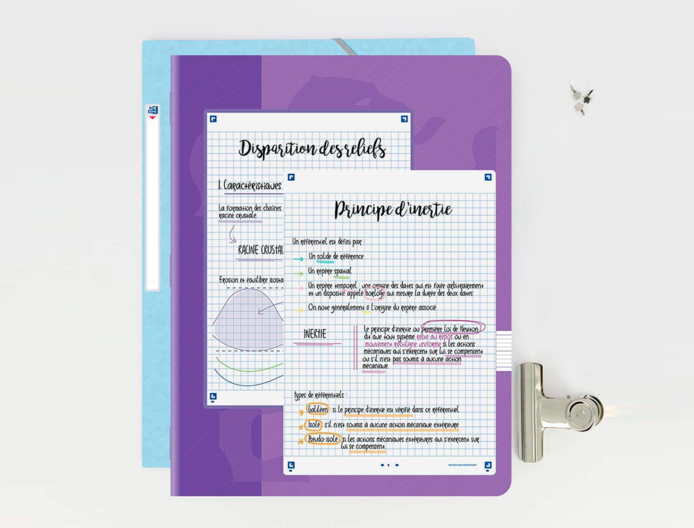 FICHES BRISTOL OXFORD REVISION 2.0 A5 PERFOREE 32 FICHES/FILM Q5X5 CADRE BLANC