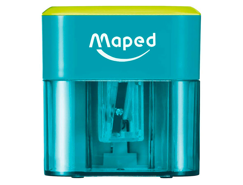 TAILLE-CRAYONS MAPED LECTRIQUE A PILE 1 TROU DIAMETRE 6 A 8MM AVEC RESERVOIR BICOLORE