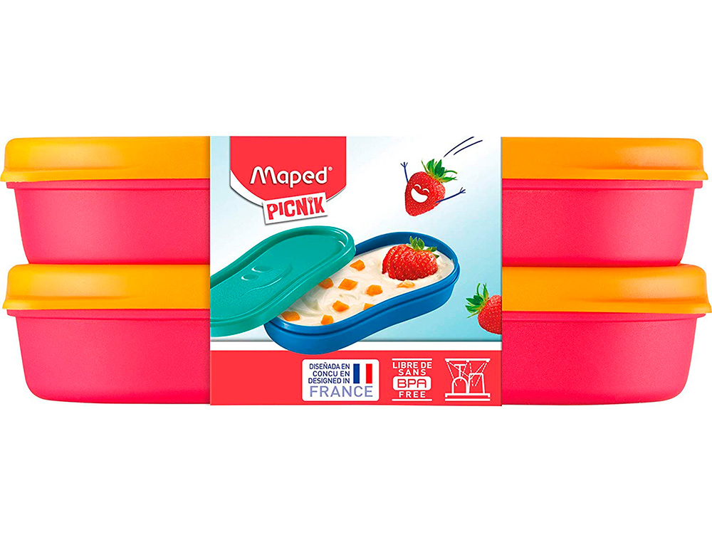 BOITE A ENCAS MAPED FIGURATIVE POUR ENFANT X2 COLORIS ROSE