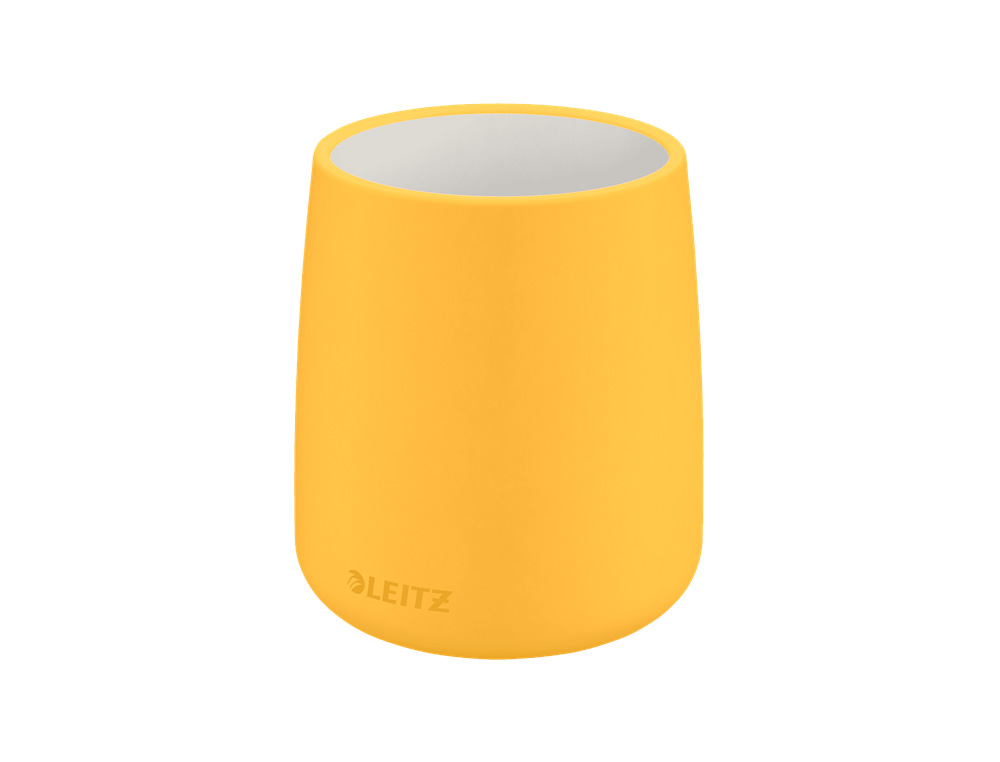POT A CRAYON LEITZ COSY CERAMIQUE JAUNE 108MM DIAMETRE85MM