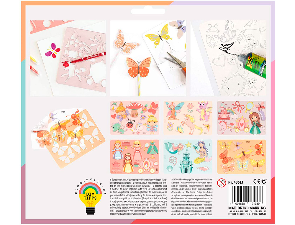 LIVRE POCHOIR PRINCESS AVEC MODELE DE DESSIN X6