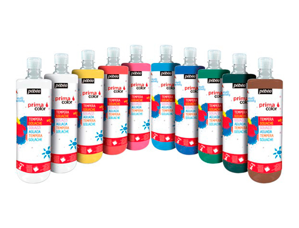 GOUACHE PEBEO CONCENTREE ASSORTIMENT DE 10 COULEURS    FLACON DE 1 LITRE