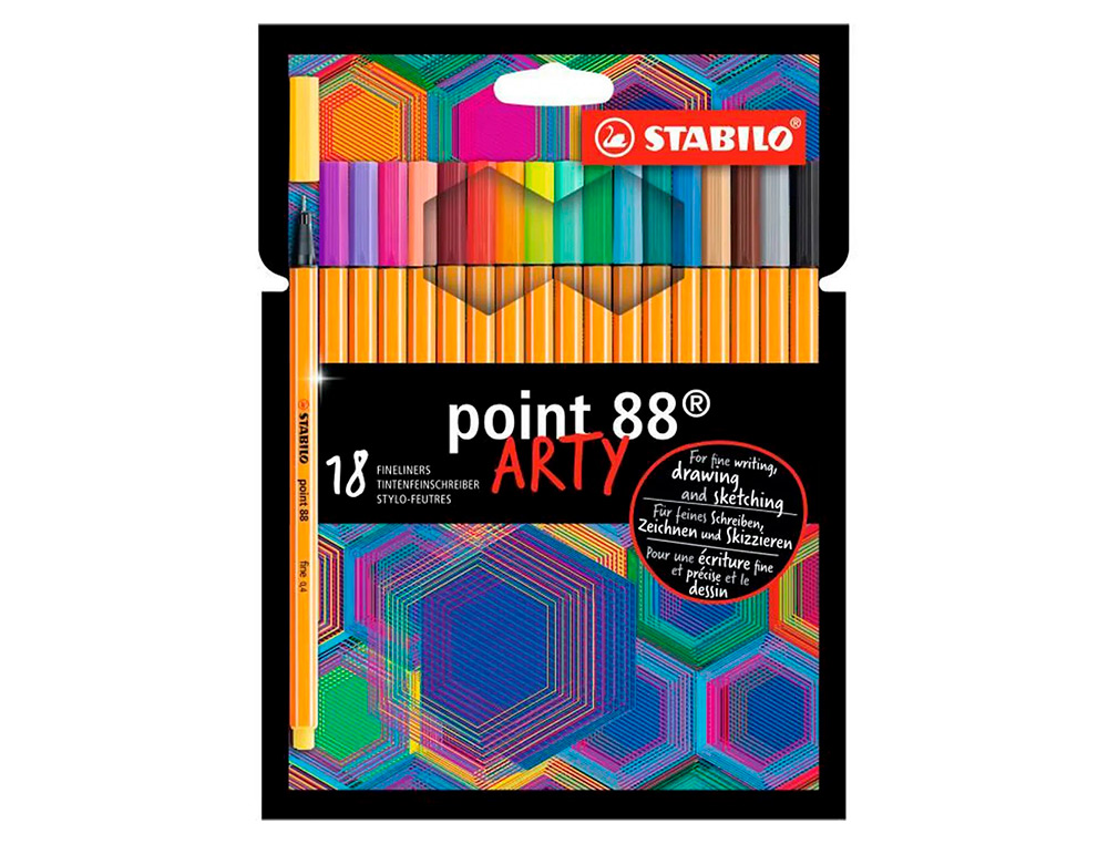 ETUI CARTON DE 18 STYLO-FEUTRES STABILO         POINTMAX COLORIS INTENSES
