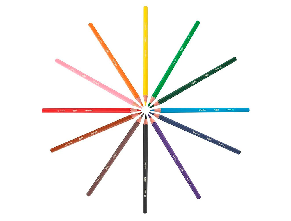 CRAYON DE COULEUR BIC EVOLUTION ECOLUTIONS - POCHETTE X 24 -CORPS HEXAGONAL - MINE SUPER SOLIDE