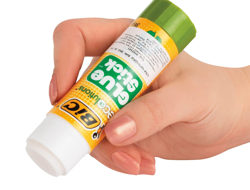 COLLE BIC  ECOLUTIONS  GLUE STICK - LAVABLE - TUBE DE 36  GR BOITE DE 12