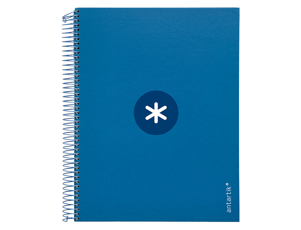 CAHIER SPIRALE ANTARTIK A4 240P 100G REMBORDE 5X5MM MICROPERFORE 5 BANDES 4 TROUS COLORIS BLEU